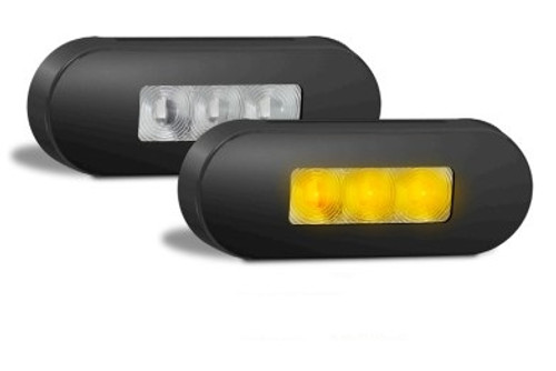 86BAM - Side Marker Light. Clear Lens & Amber LED. Multi-Volt 12v & 24v Blister Single Pack BlackSurrounding. Autolamp. Ultimate LED.  86BAM - Side Marker Light. Clear Lens & Amber LED. Multi-Volt 12v & 24v Blister Single Pack BlackSurrounding. Autolamp. Ultimate LED.