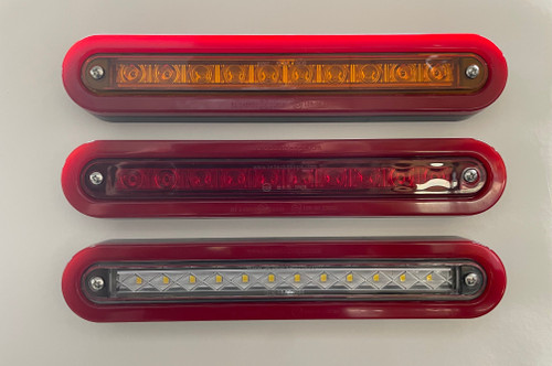 New Rear Taillight system with the outer halo for the park light. Balance of the lights is a coloured lens with stop, indicator & reverse 12v DC New Rear Taillight system with the outer halo for the park light. Balance of the lights is a coloured lens with stop, indicator & reverse 12v DC