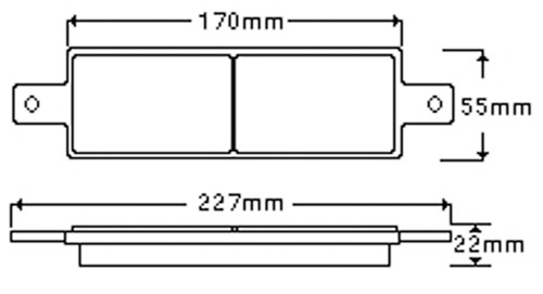 Line Drawing For the RVFB Series Front Bull Bar Lights.