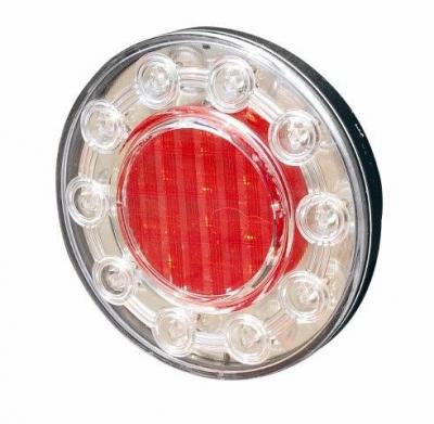 100mm Round Stop, Tail Light. LED's are Red in the inner and outer of the light.