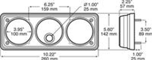 STOP, TAIL, INDICATOR & REVERSE LED LIGHT. NEW TAILLIGHT RANGE. 113 SERIES. Multi-Volt 12v & 24v. 113ARWB Single Pack.