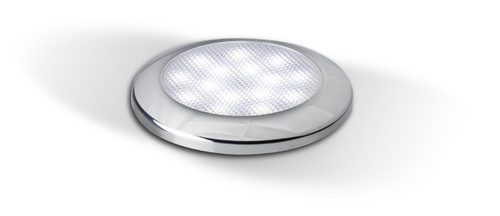 7515C - Interior Lamp, Cool White With Chrome Bezel 12v Single Pack. AL. Ultimate LED. 