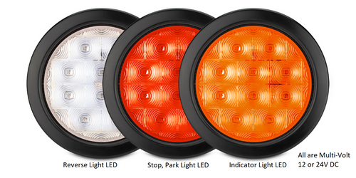 Available in Reverse, Stop and Park Light also Indicator Multi-Volt 12/24v DC