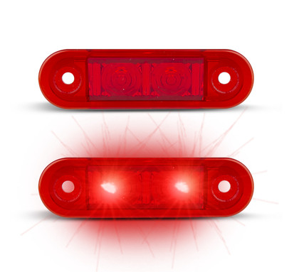 Red Rear End Marker LED Light Multi-Volt 12v & 24 Volt Twin Pack Red ...