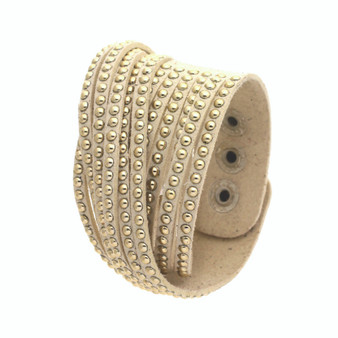 Wristband w/ Studs(Beige)