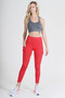 High Waist 5 Pocket Workout Leggings - CRIMSON 