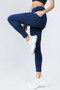 High Waist 5 Pocket Workout Leggings - NAVY BLUE
