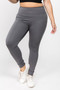 High Waist 5 Pocket Workout Leggings - PLUS CHARCOAL