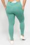 High Waist 5 Pocket Workout Leggings - PLUS DUSTY JADE