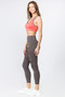 Active Mesh Striped Single Pocket Leggings - CHALCOAL