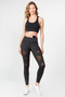 Active Mesh Striped Single Pocket Leggings - HEATHER CHARCOAL 