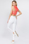 Active Lace-Up Mesh Side Workout Leggings - BRIGHT WHITE