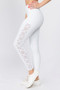 Active Lace-Up Mesh Side Workout Leggings - BRIGHT WHITE