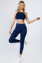 Active Lace-Up Mesh Side Workout Leggings - NAVY BLUE 