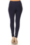 Mid Rise Ponte Knit Skinny Pants - NAVY BLUE