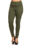 Mid Rise Ponte Knit Skinny Pants - Plus OLIVE