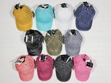  C.C Basket Weave Criss-Cross Ponytail Cotton Cap