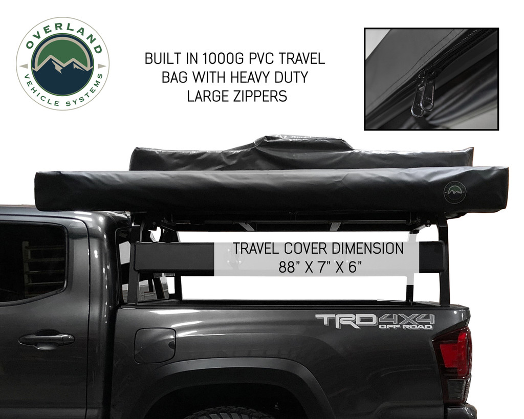 Overland Vehicle Systems 270 Passenger Side Awning with Bracket Kit for Mid - High Roofline Vans