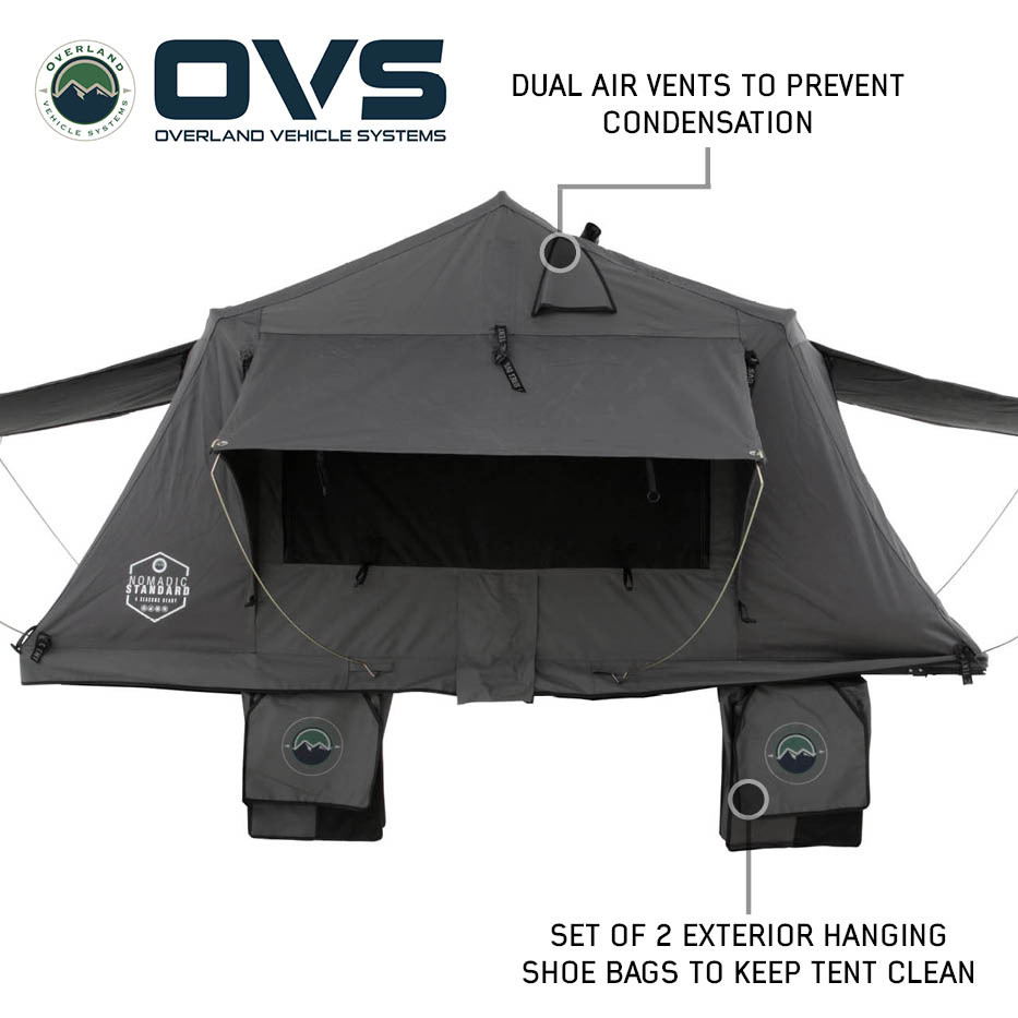HD Nomadic Standard Roof Top Tent with Gray Fabric