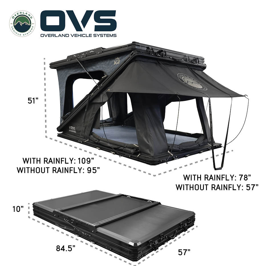 XD K2 Clam Shell Pop Up 2 Person Hard Shell Roof Top Tent