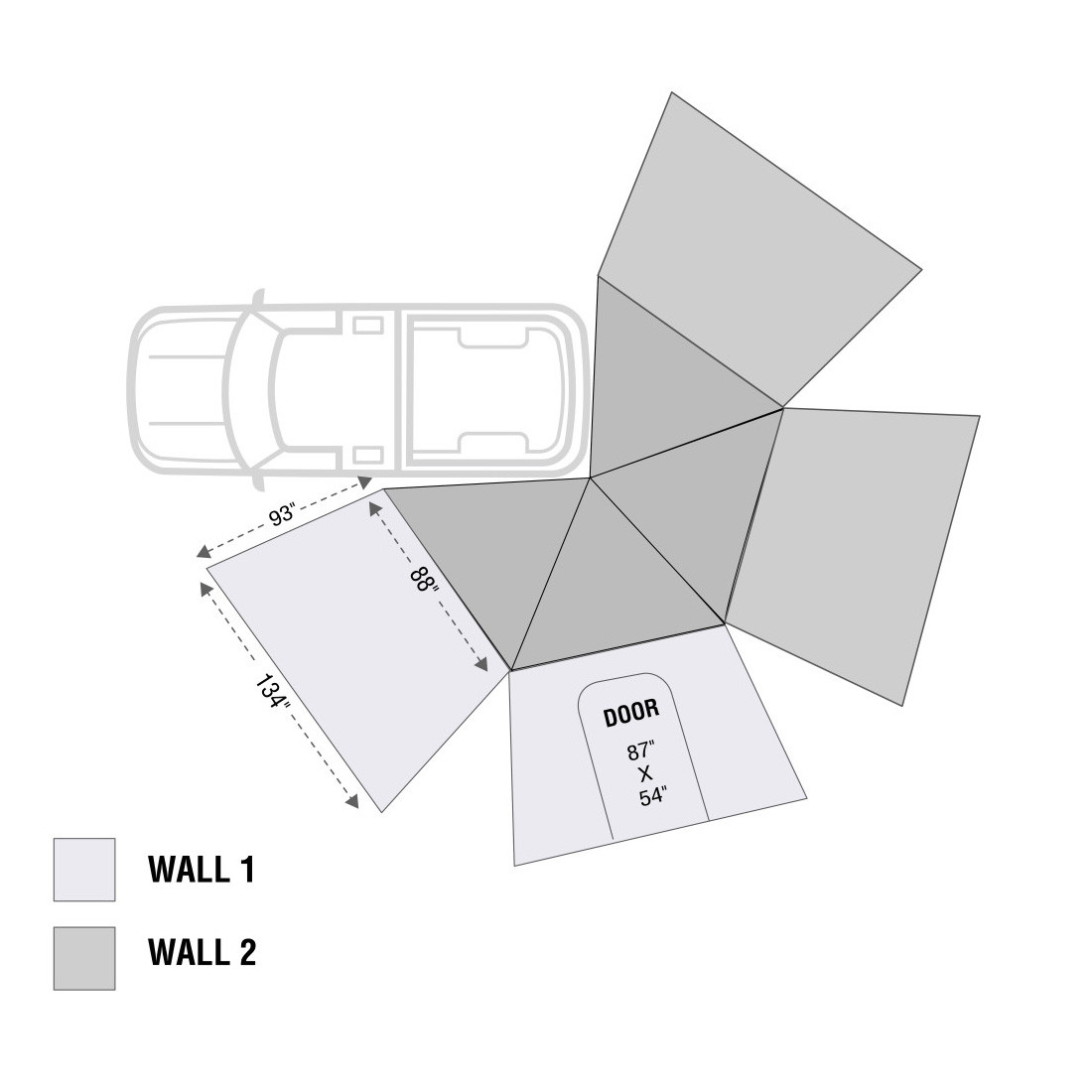 nakoページ Nomadic 270 LT Awning Wall 1 Driver Side Awning Wall 1