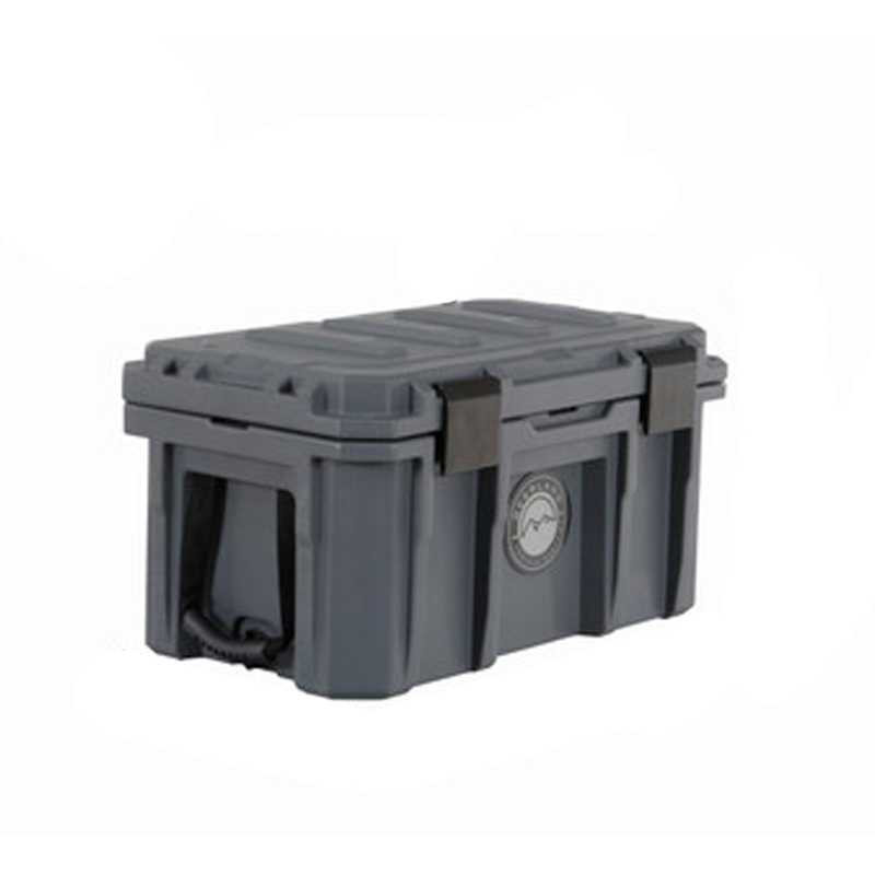 Dark Grey 53 QT Dry Box with Drain, and Bottle Opener