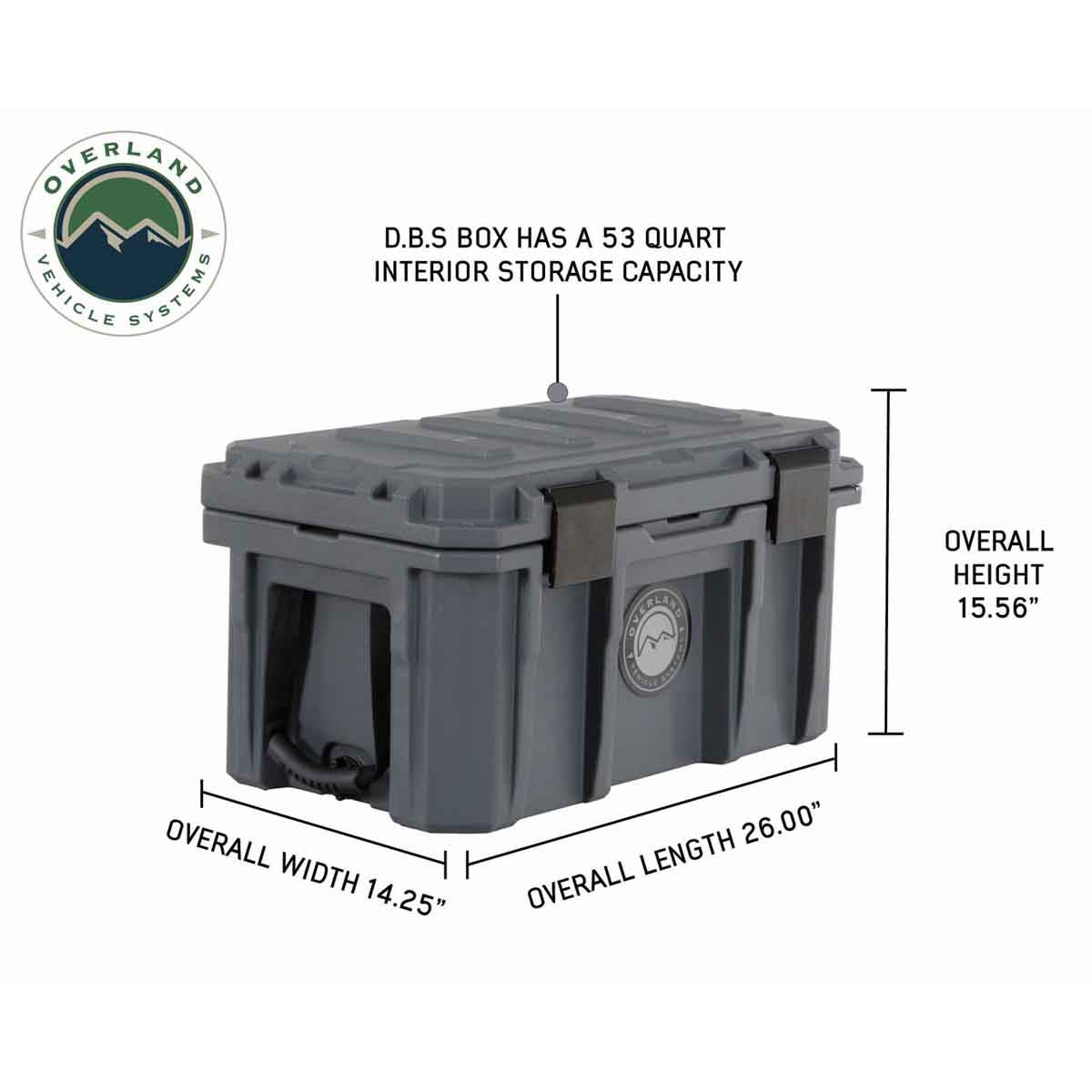 Dark Grey 53 QT Dry Box with Drain, and Bottle Opener