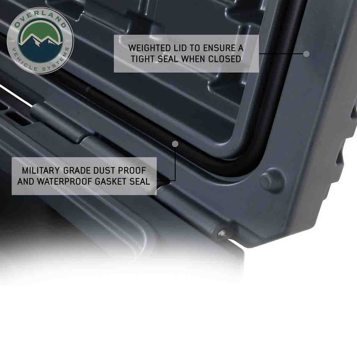Dark Grey 53 QT Dry Box with Drain, and Bottle Opener