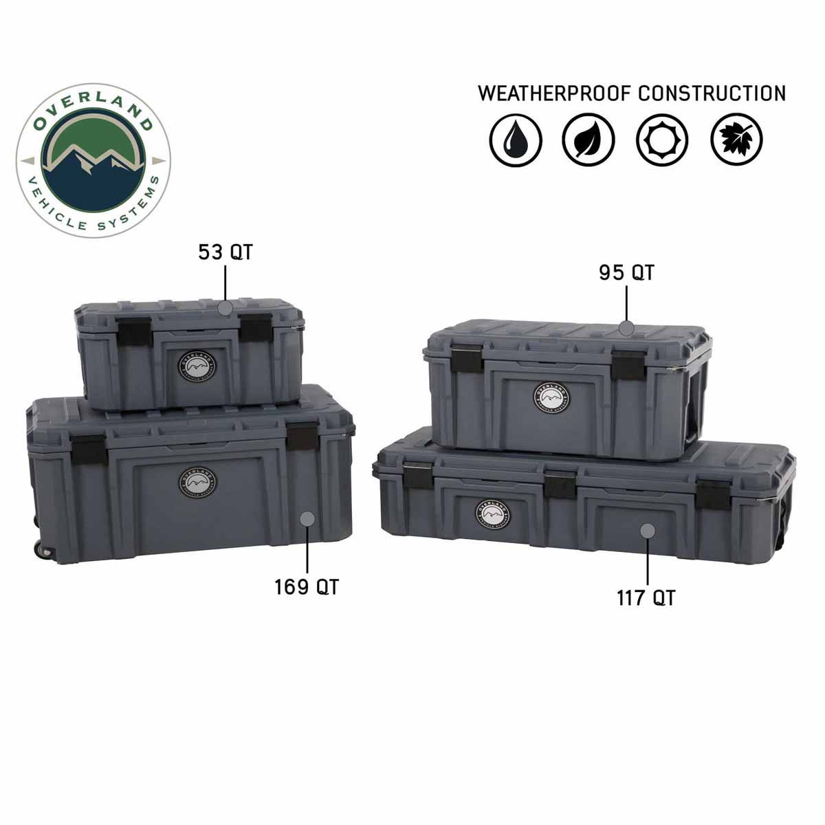Dark Grey 53 QT Dry Box with Drain, and Bottle Opener