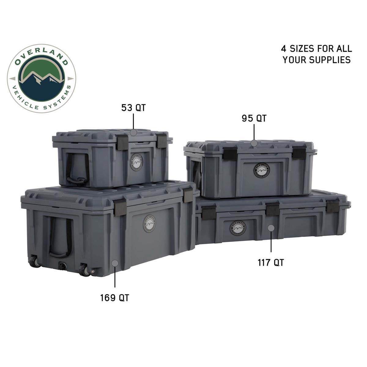 Dark Grey 53 QT Dry Box with Drain, and Bottle Opener