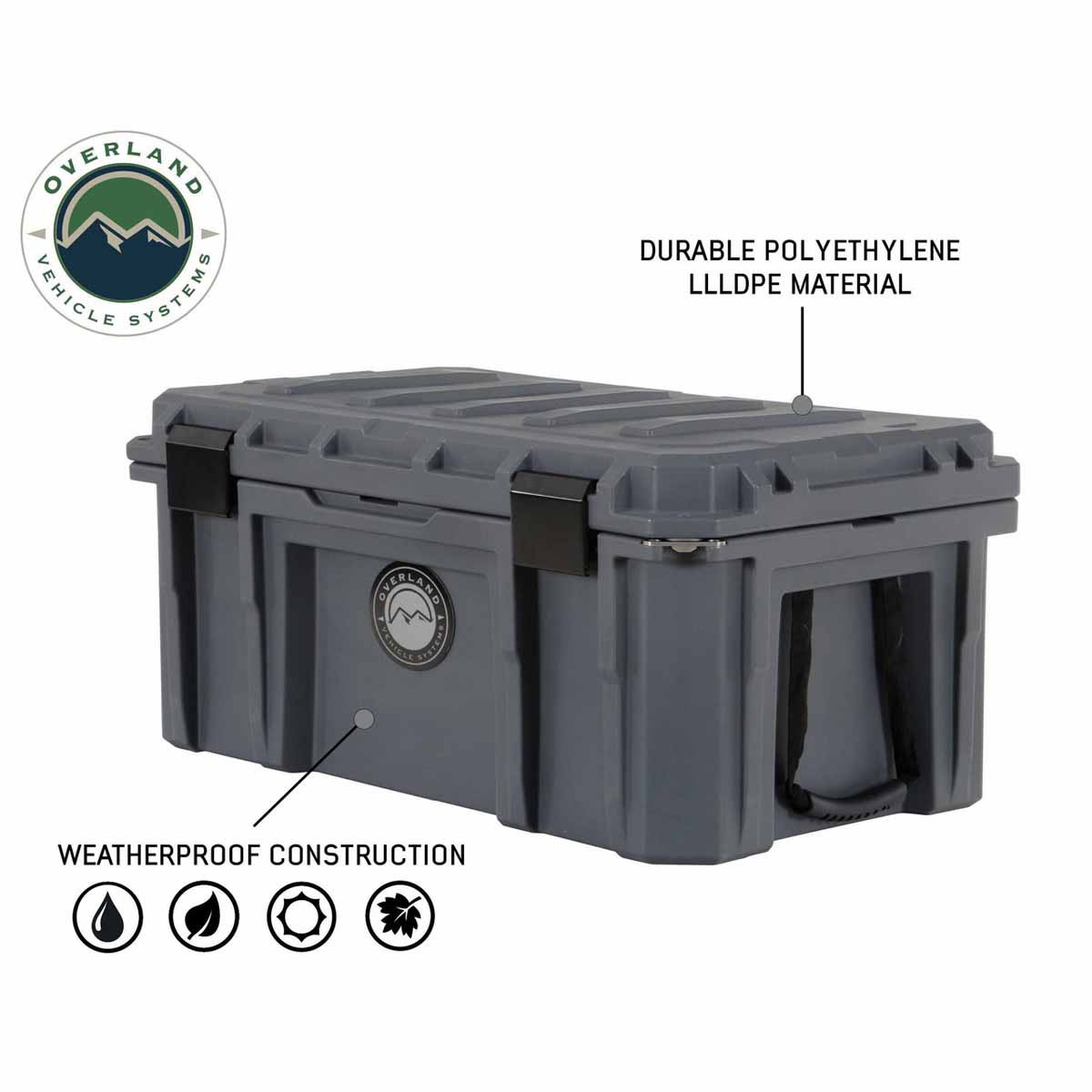 Dark Grey 95 QT Dry Box With Drain and Bottle Opener
