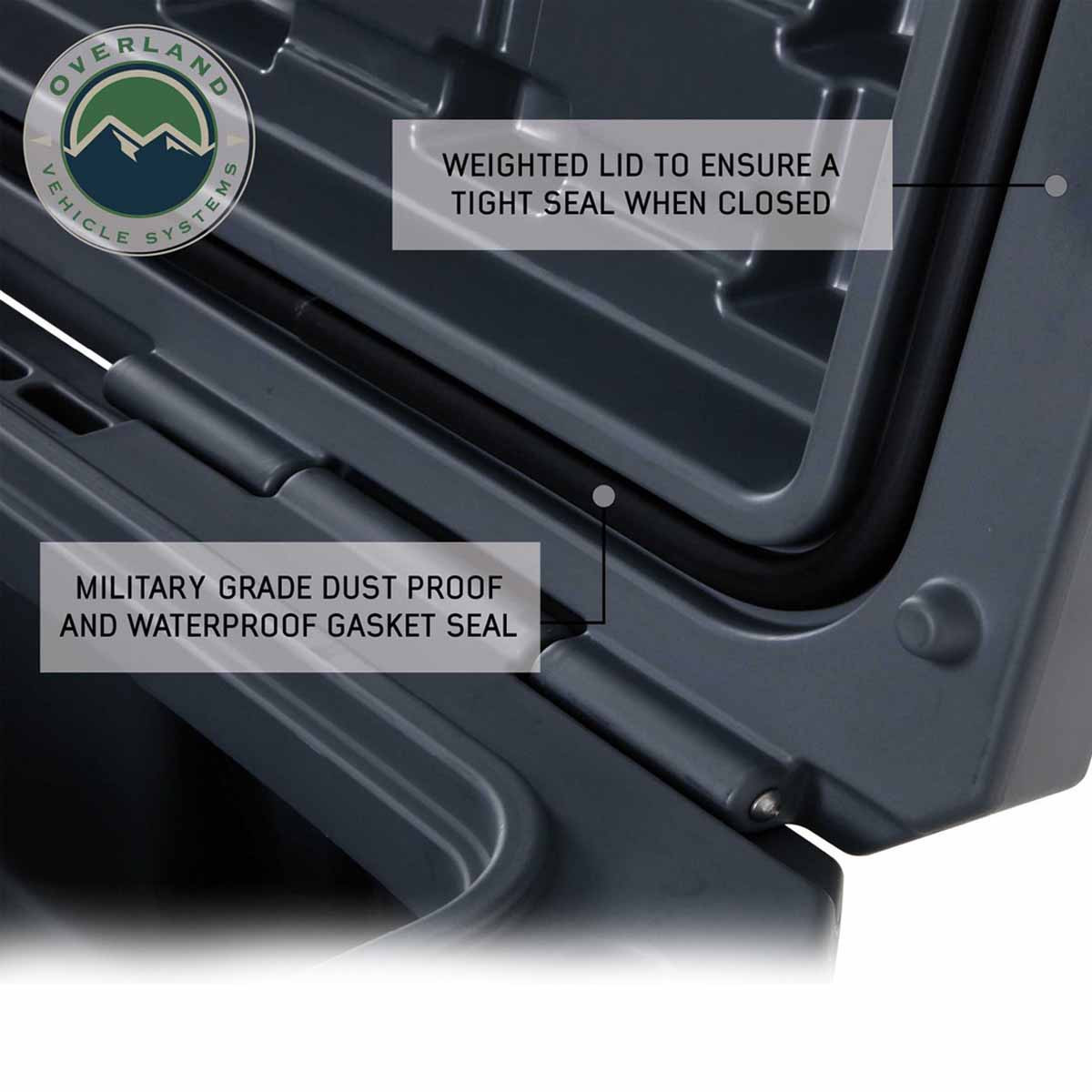 Dark Grey 95 QT Dry Box With Drain and Bottle Opener