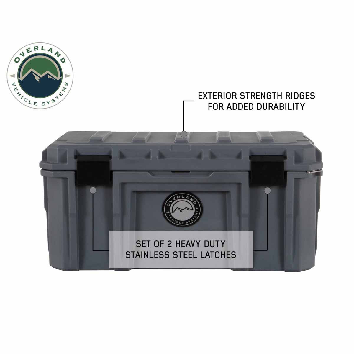 Dark Grey 95 QT Dry Box With Drain and Bottle Opener