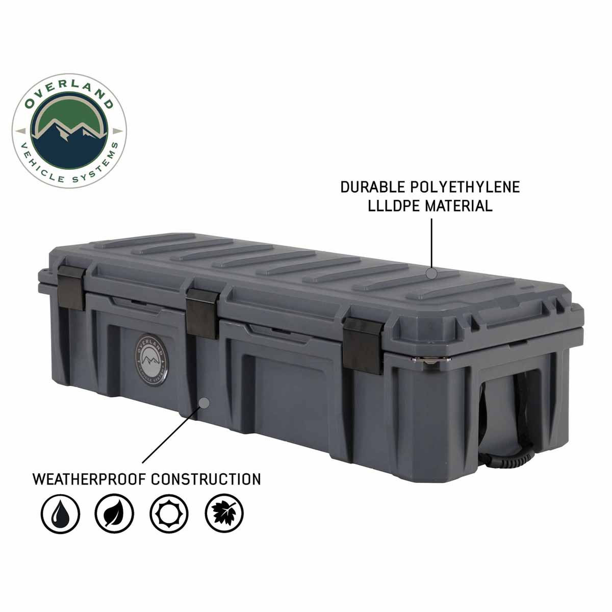 Dark Grey 117 QT Dry Box With Drain and Bottle Opener