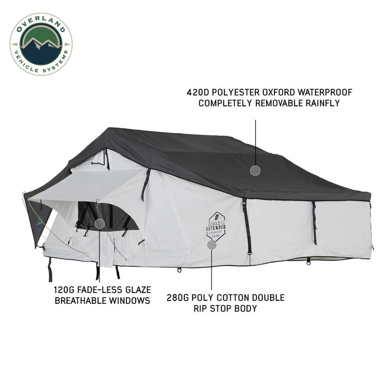 HD Nomadic 3 Extended Roof Top Tent - Arctic White