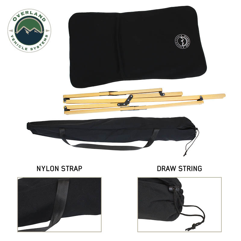 Kick It Wooden Camp Chair - Collapsible Wood Base & Storage Bag