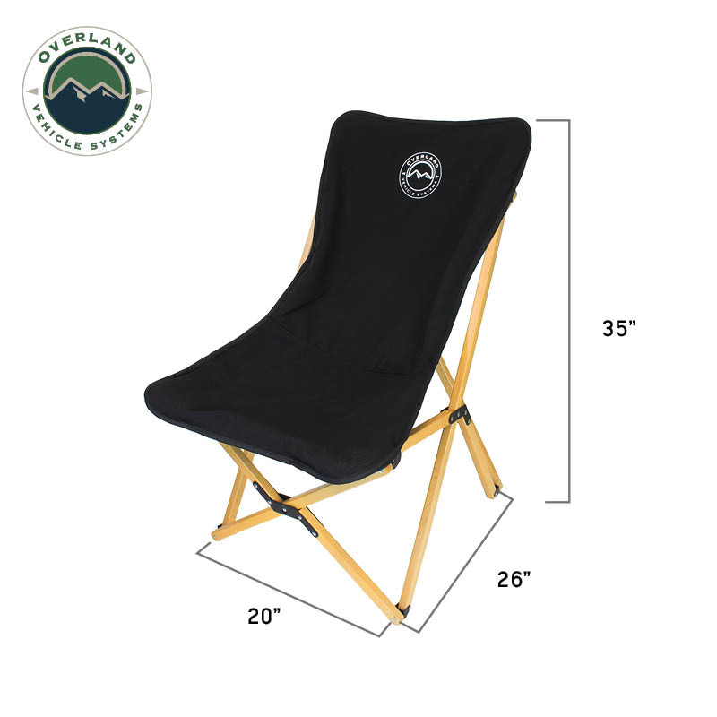 Kick It Wooden Camp Chair - Collapsible Wood Base & Storage Bag