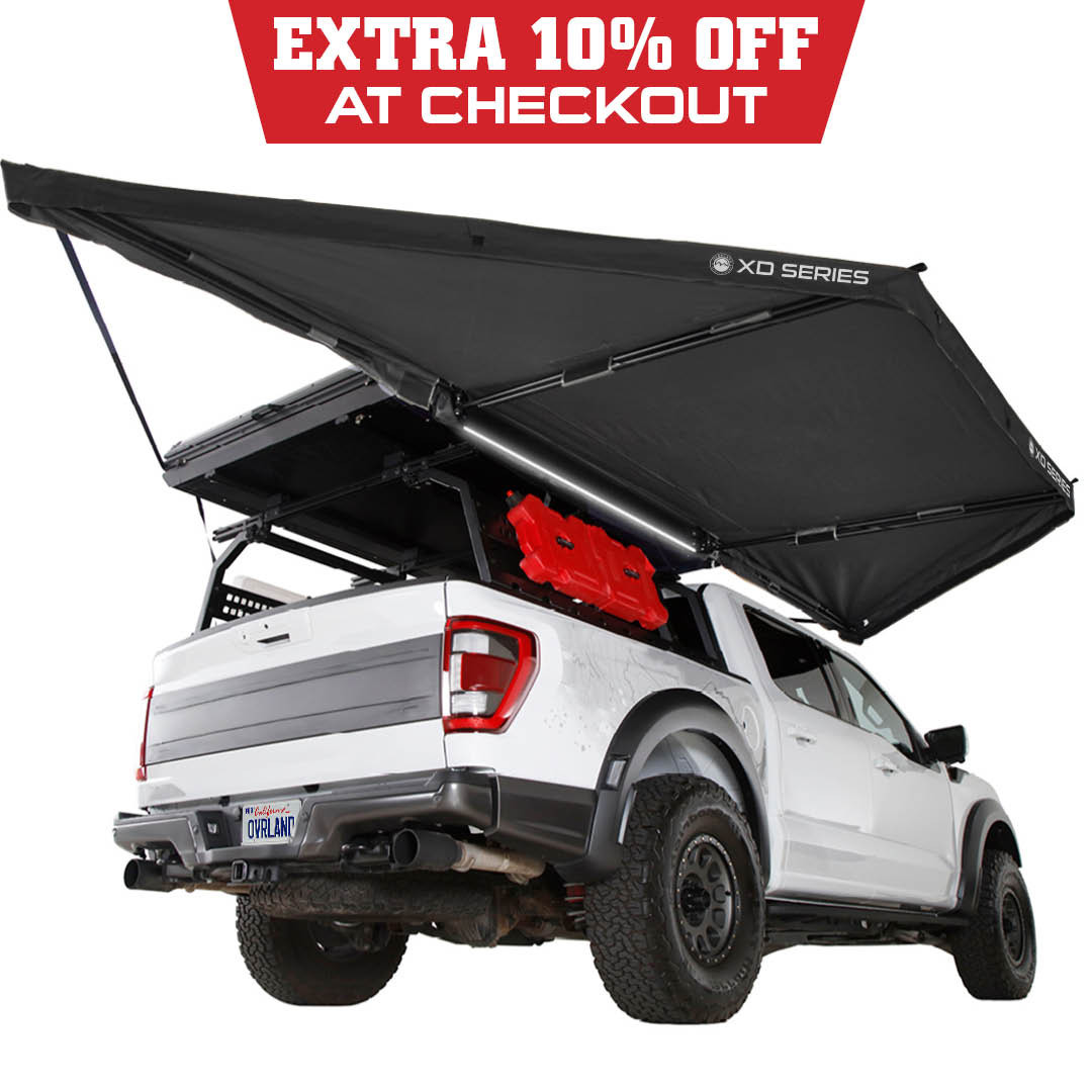 XD Nomadic 180 LTE Awning - Black Fabric and Travel Cover Universal Low