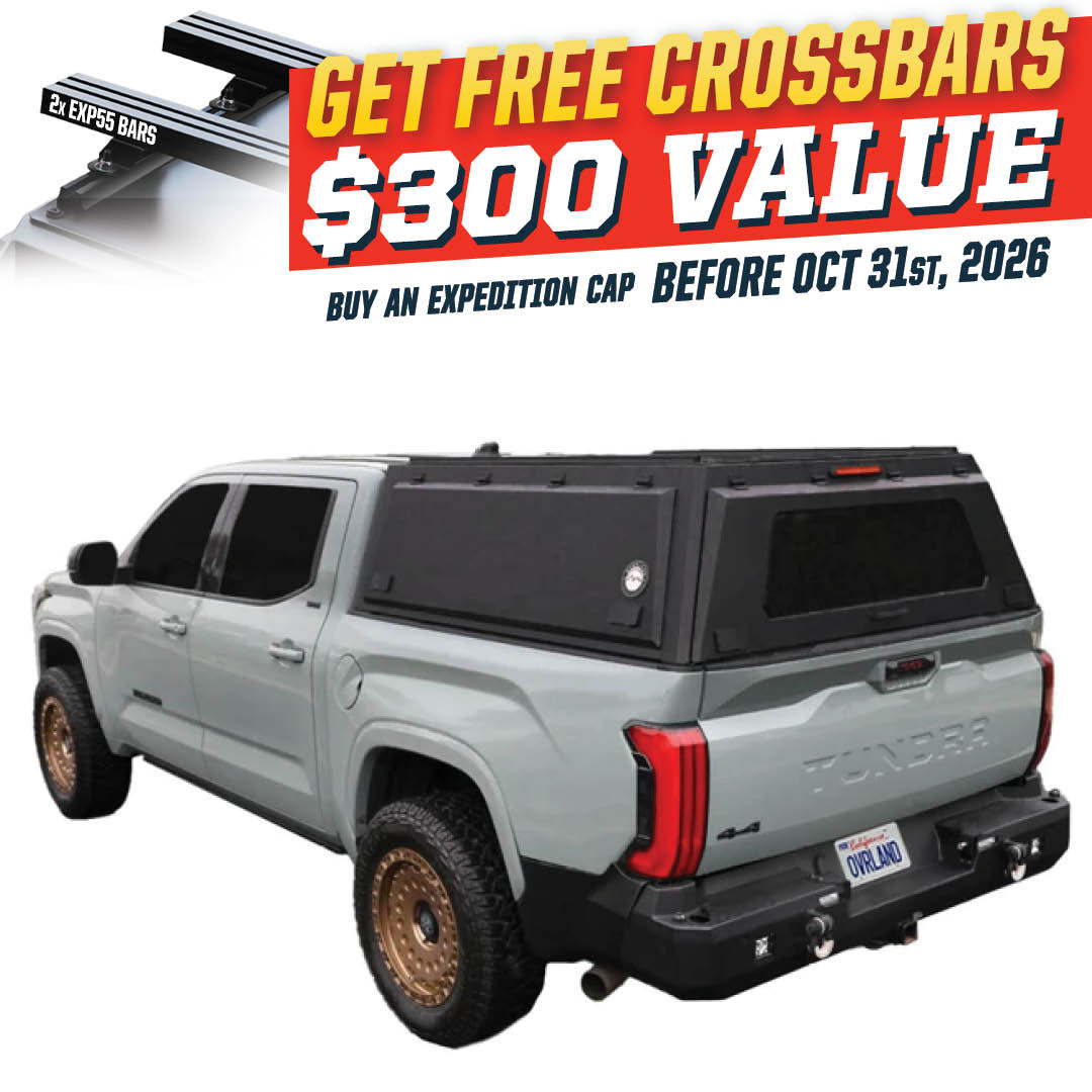 Expedition Truck Cap for 2022-2027 Toyota Tundra 5.5 ft Bed - Full Wing Doors 3 Quarter