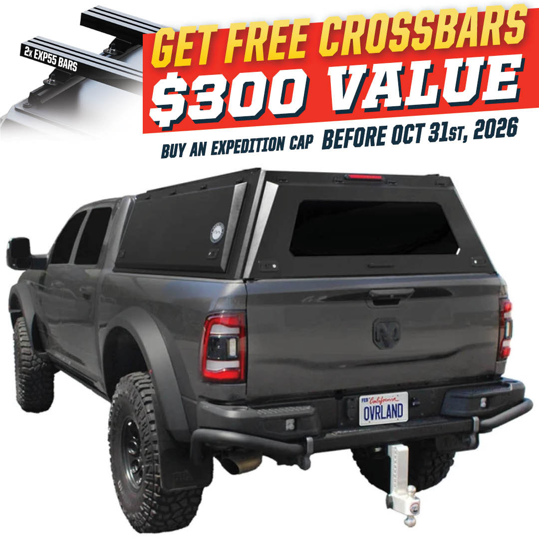 Expedition Truck Cap for 2009-2027 Dodge Ram 2500 / 3500 6.4 ft Bed - Full Wing Doors 3 Quarter