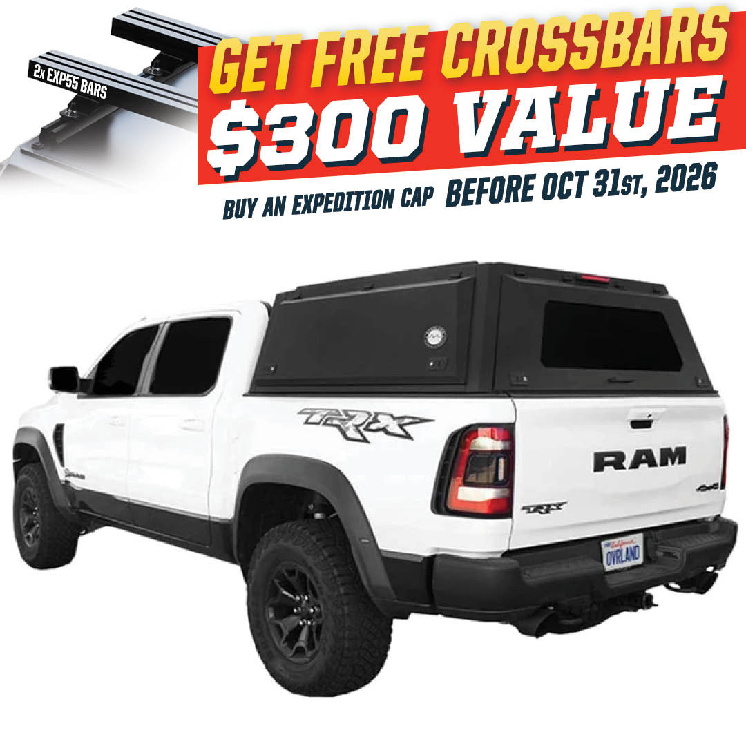 Expedition Truck Cap for 2019-2027 Ram 1500 5.7 ft Bed (New Body) - Full Wing Doors 3 Quarter
