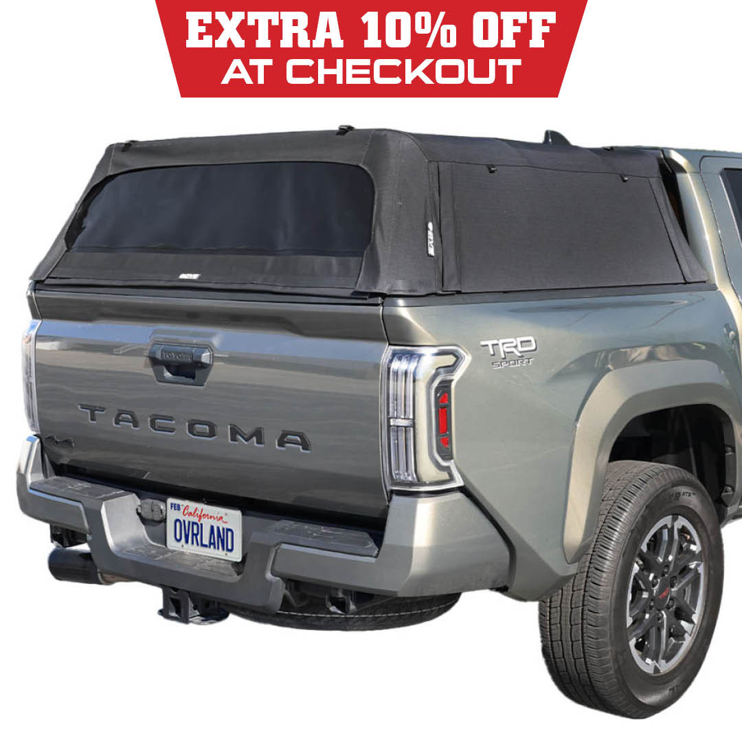 Explorer Soft Shell for 2024-2026 Toyota Tacoma 5 ft Bed - Black Canvas with Aluminum Frame 3 Quarter