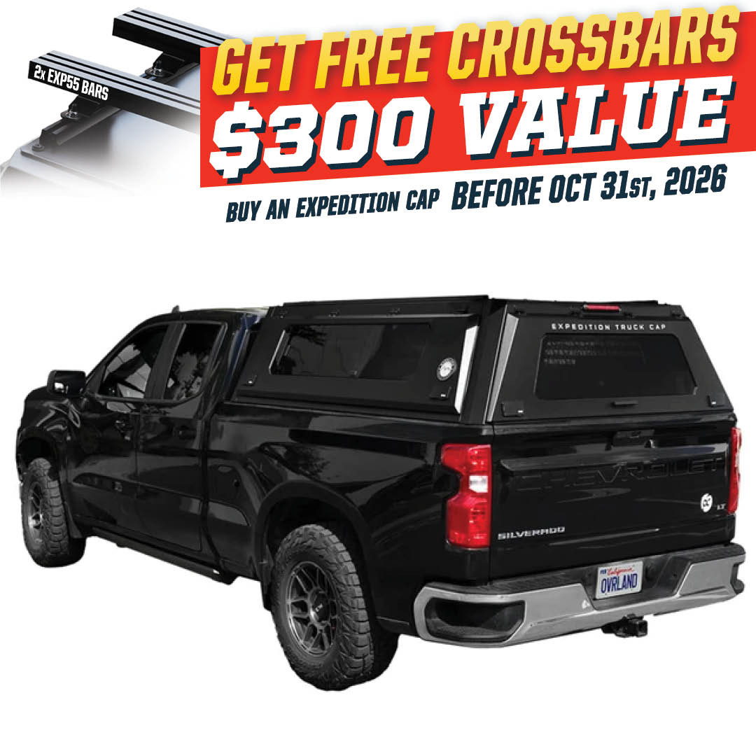 Expedition Pro+ Truck Cap for 2019-2027 Chevy Silverado / GMC Sierra 1500 - Full Window Doors 3 Quarter