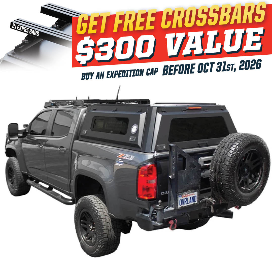 Expedition Pro+ Truck Cap for 2015-2022 Chevy Colorado / GMC Canyon 5 ft Bed - Full Window Doors 3 Quarter