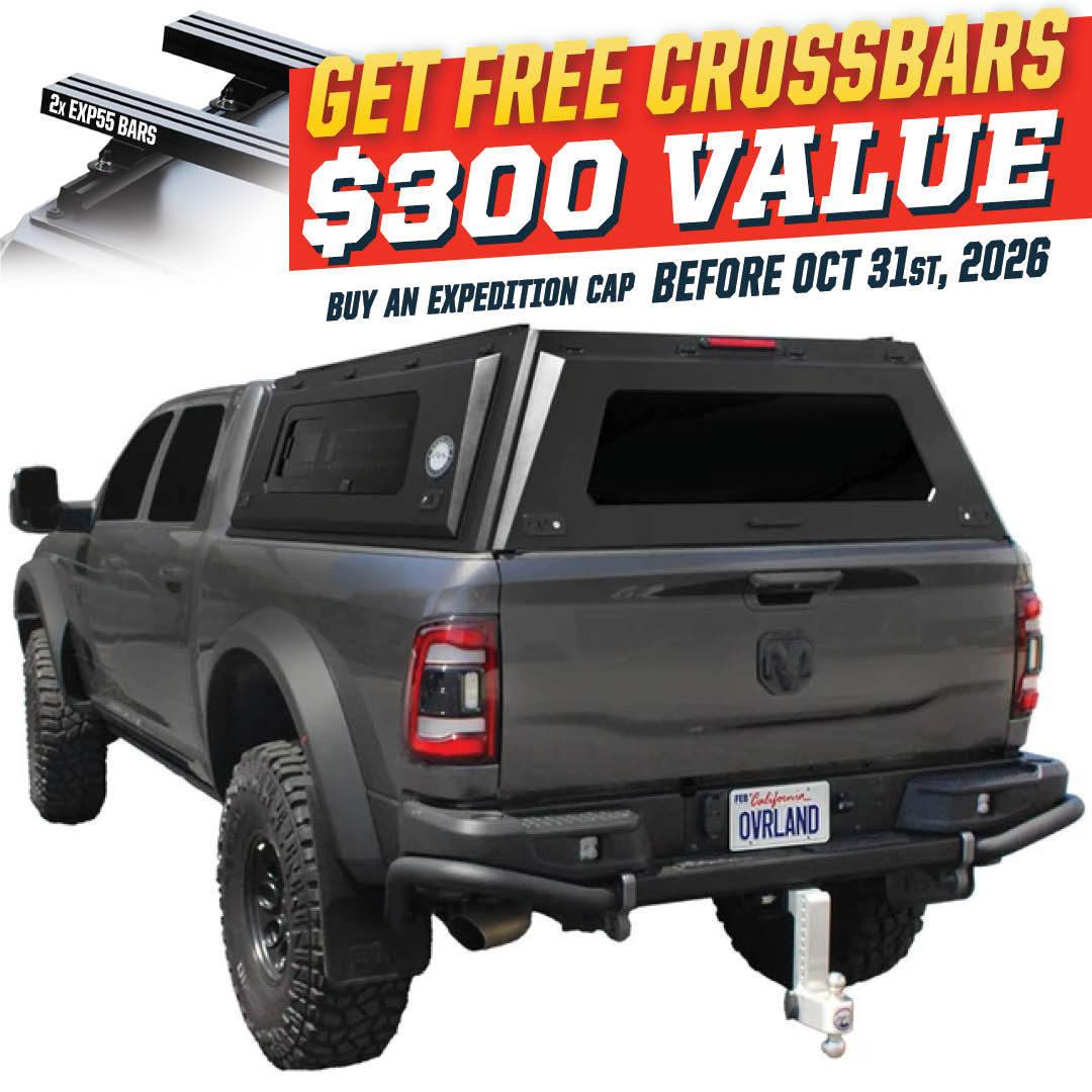 Expedition Pro+ Truck Cap for 2009-2027 RAM 2500 / 3500 6.4 ft Bed - Full Window Doors 3 Quarter