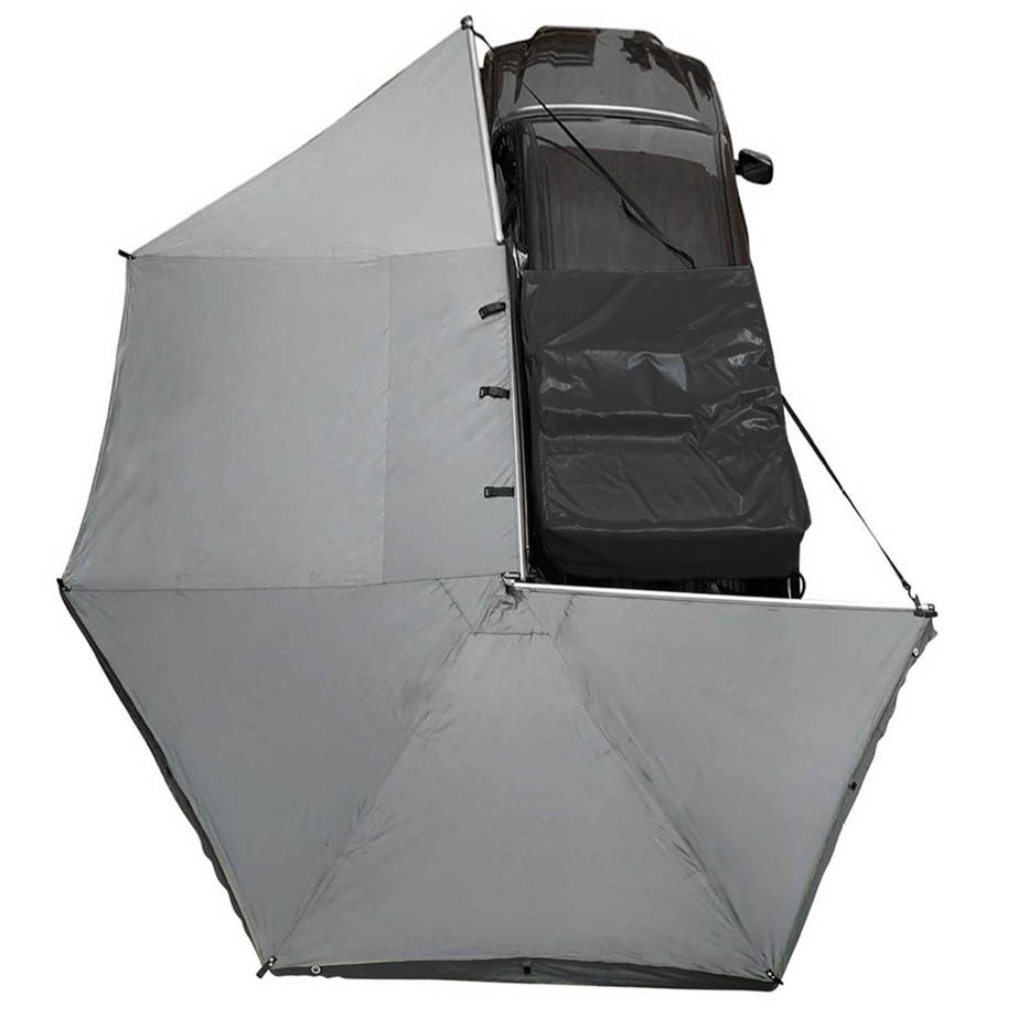 HD Nomadic 270 Degree Awning - Driver Side - Dark Gray Awning with Black Cover Driver