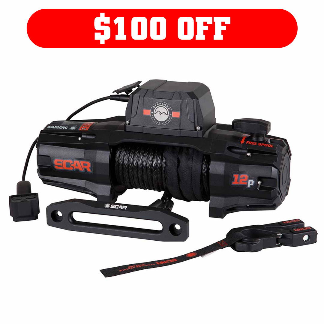 SCAR 12S - 12,000 lbs. Rated Synthetic Rope Winch