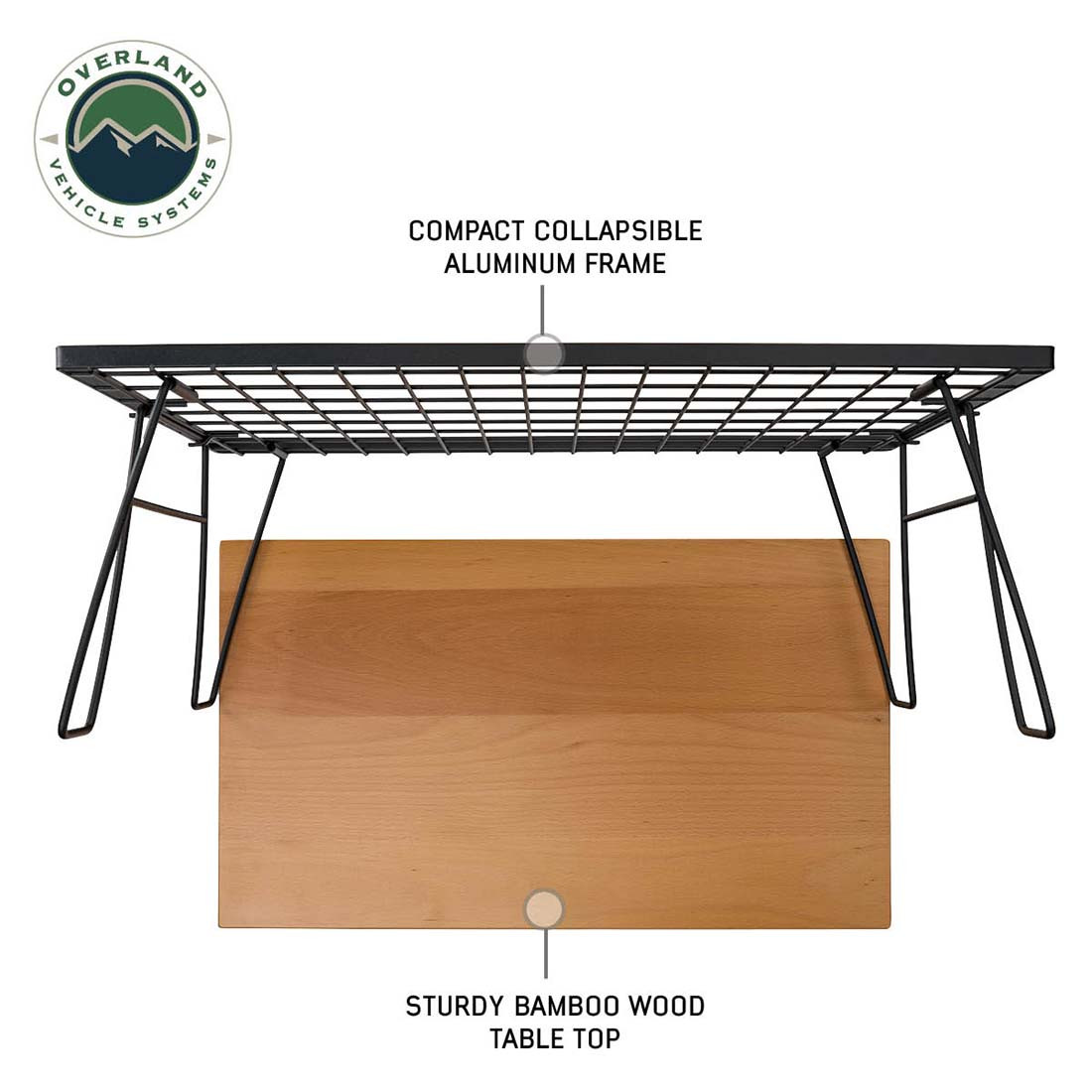 Kick It Collapsible Camp Table - Wood Base & Storage Bag