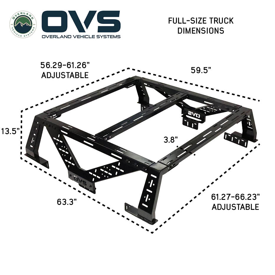 Universal Mid Height Rack for Mid-Size and Full-Size Pick-Up Trucks