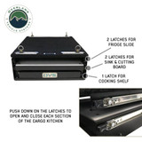 Mid Size Cargo Box Kitchen With Slide Out Sink, Cooking Shelf and Work Station Push Tabs